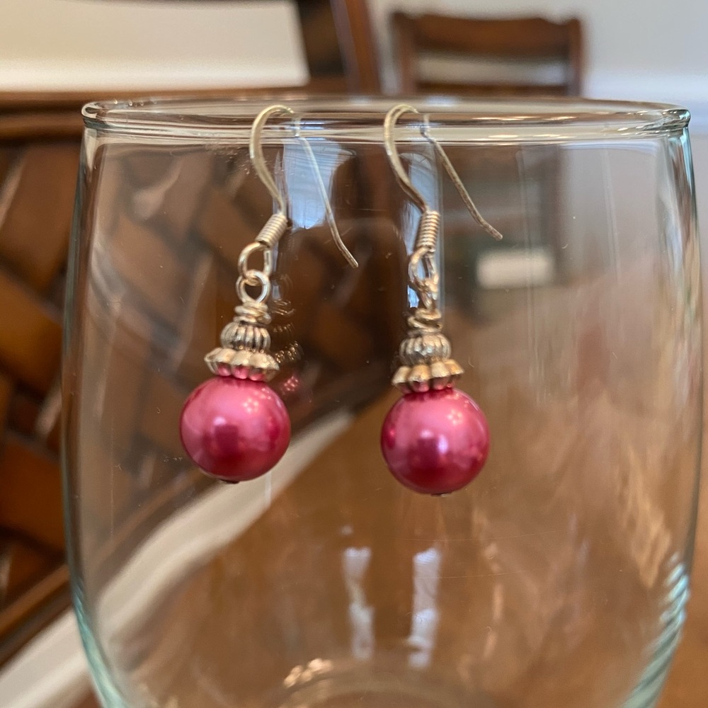 Pink Pearl Earrings